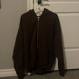 Essentials Zip up jacket with hood (brown)
